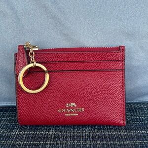 Coach card and coin holder key ring